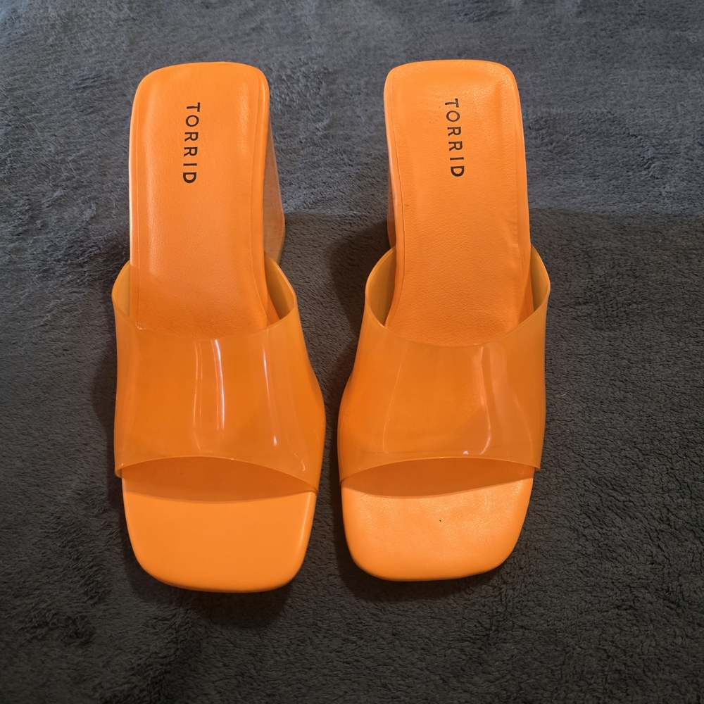 Torrid Women's Vibrant Orange Wedges 9.5 Wide Width